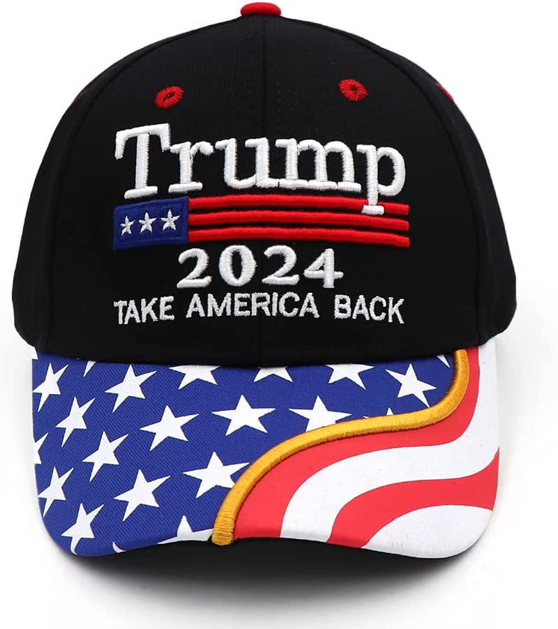 Trump Hat 2024 MAGA Hat Make America Great Again Donald Trump Slogan with USA Flag Cap Trump Merchandise Gift for Woman Men