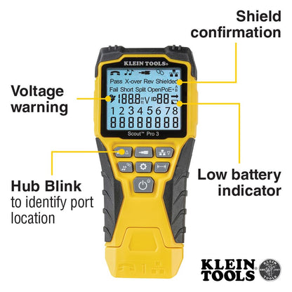 VDV501-851 Cable Tester Kit with Scout Pro 3 for Ethernet / Data, Coax / Video and Phone Cables, 5 Locator Remotes