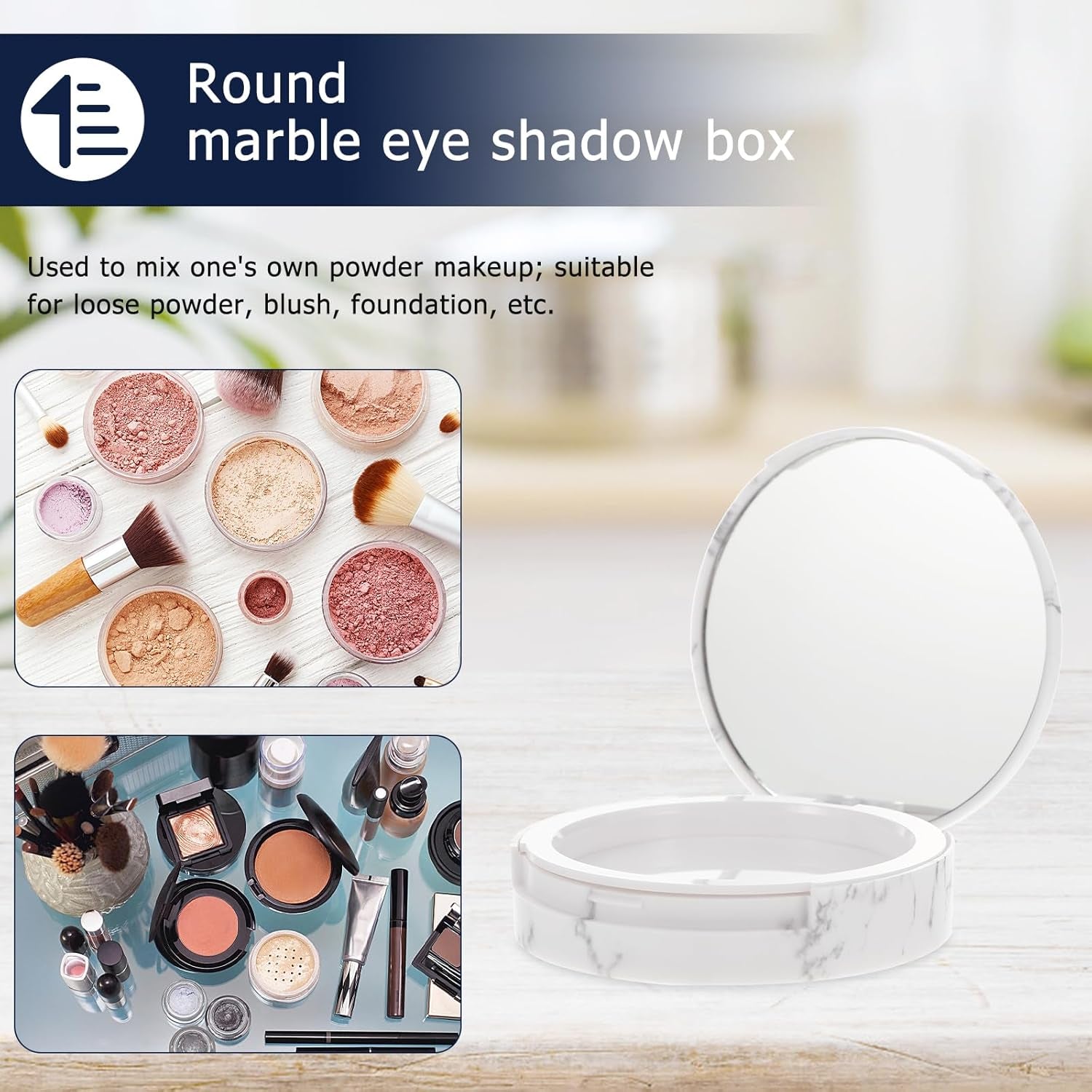 Makeup Powder Container Pressed Powder Box 2Pcs Compact Cosmetic Powder Containers Makeup Empty Loose Powder Boxes (Assorted Color) Makeup Powder Puff