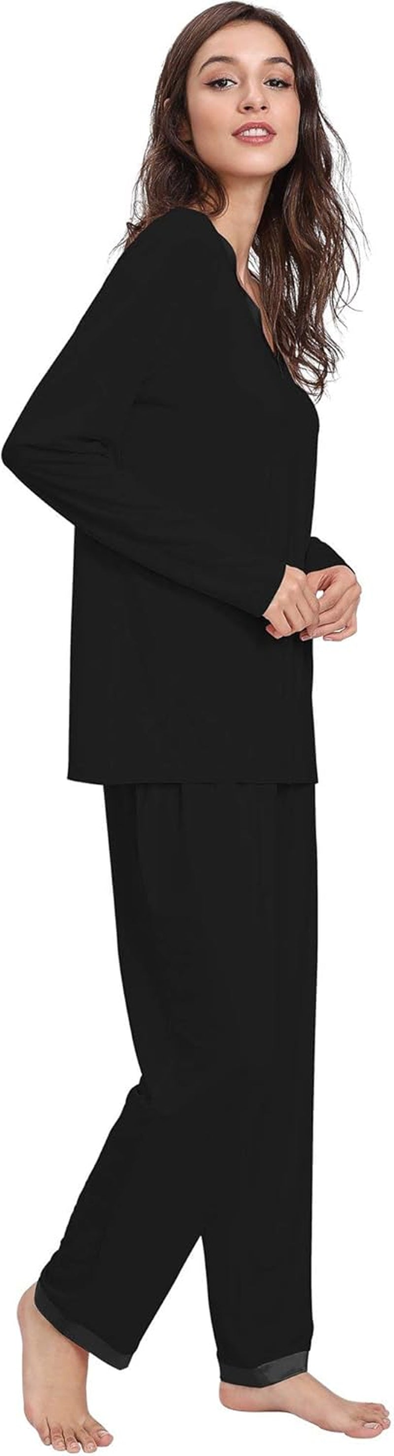 Viscose from Bamboo Women'S Pajama Sets Super Soft Long Sleeve Sleepwear Comfy Winter Pjs Sets S-4X