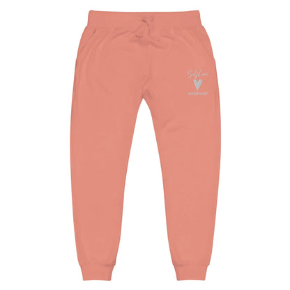 Self Love Unisex Fleece Sweatpants with Embroidery Fashion Sweatpants